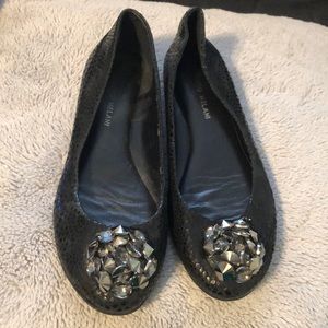 Antonio melani black jeweled flats